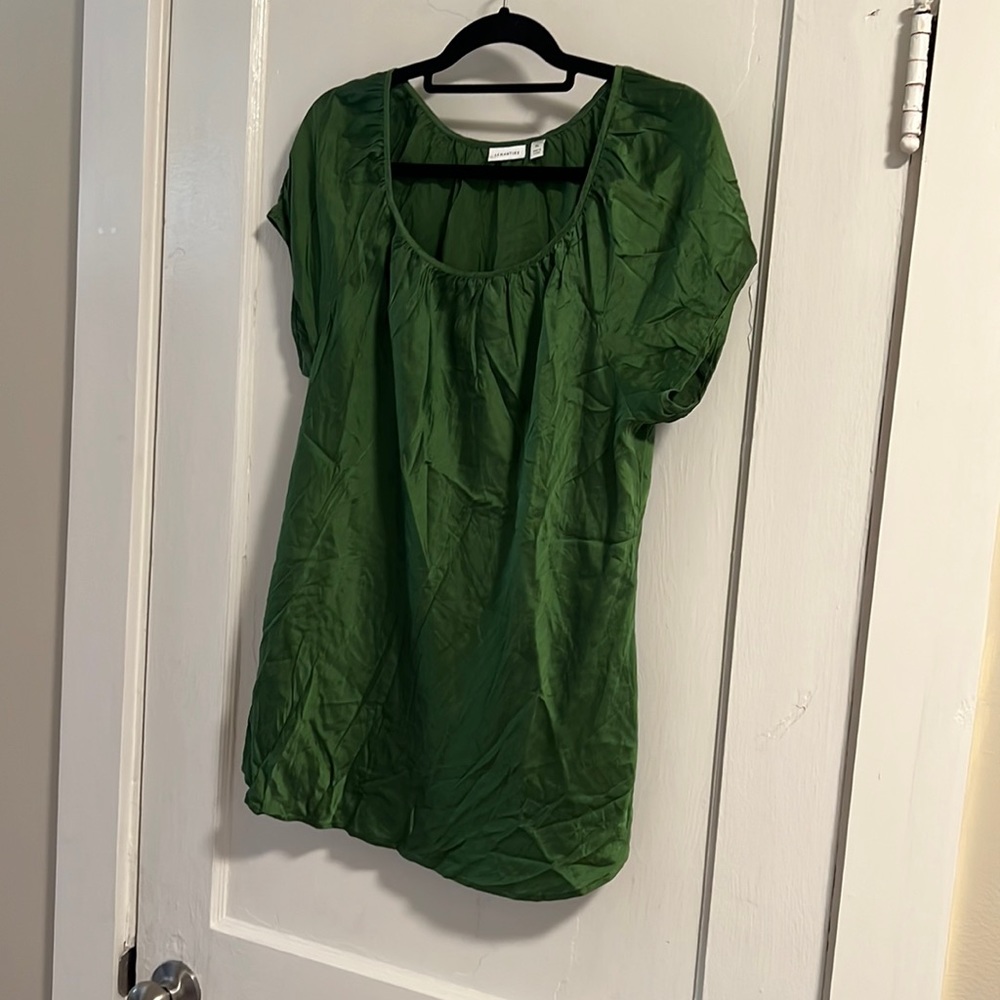 Green Stretch Silk Top XL